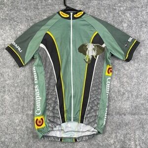 Radere Cycling Jersey Size S Full Zip Compass Bank Elephant Rock Graphic Logo